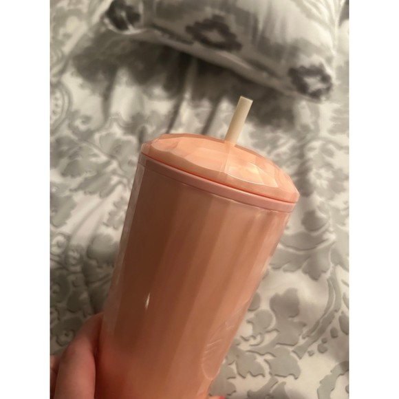 Starbucks Summer 2021 Blush Pink Peach Marble Prism 24 oz Tumbler Cold Cup - Picture 5 of 5